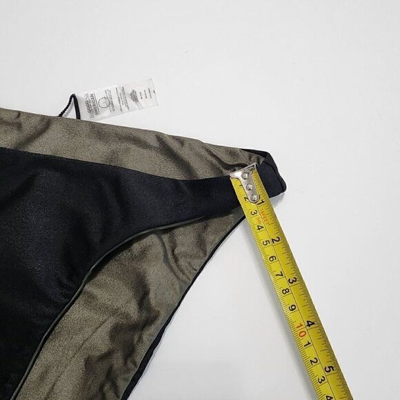 GOOD AMERICAN - 2/M Good Waist Reversible High Shine Cheeky Bikini Bottom Olive - Picture 8 of 10